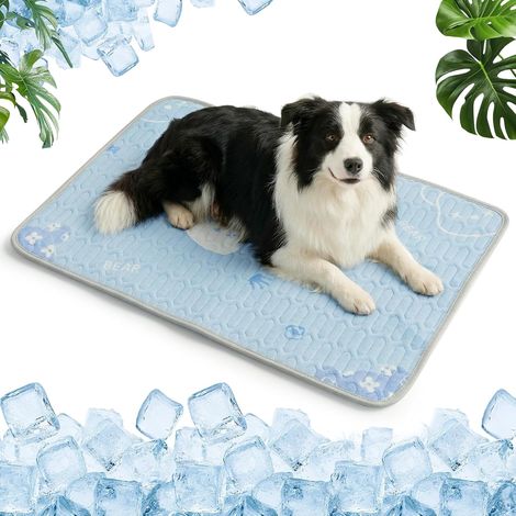 Tapis Rafraîchissant pour Chiens et Chats - 50 70CM, Tapis de Refroidissement Auto-refroidissant en Soie glacée Respirant Non Toxique, Durable Ice Silk Pet Cooling Mats pour Animaux en été (1/5)
