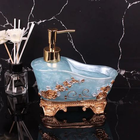 (02-Chine continentale) Distributeur de savon liquide en céramique style simple, flacon distributeur de lotion, flacon à pression pour gel hydroalcoolique, ensemble d'accessoires de salle de bain, cad (1/5)