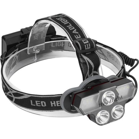 Lampe frontale LED T6 haute luminosité, rechargeable USB, multifonction pour extérieur