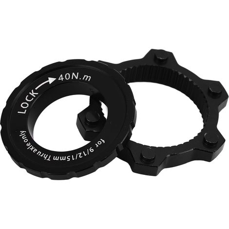 Adaptateur Disque Frein Vélo Aluminium Center Lock vers 6 Trou Noir - Compatible Étriers Disque (1/5)