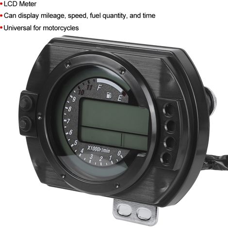 Compteur de vitesse/compte-tours numérique universel LCD DC12V 0‑199 km/h (miles) pour moto (1/5)