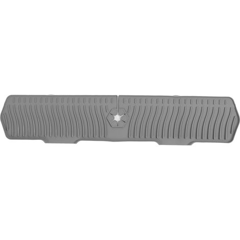 Tapis de robinet en silicone, bac de récupération des égouttoirs, protection de comptoir avec pente, accessoires et gadgets pour évier de cuisine, gris (1/5)