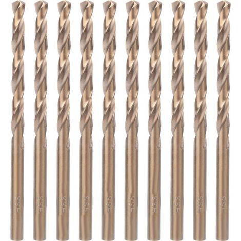 10 forets hélicoïdaux à queue droite HSS CO pour plaques en acier inoxydable et en fer (4,0 mm)