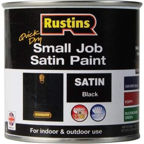 Rustins SPBLW250 Quick Dry Small Job Satin Paint Black 250ml RUSSJPSBKQD