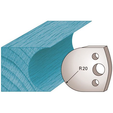Diamwood Jeu de 2 fers profilés Ht. 40 x 4 mm M131 congé - 2 pièces - Dimensions : 40mm de hauteur et 4mm d'épaisseur - Épaisseur : 4mm - Rayon de 20mm - Acier SP professionnel - Entraxe compatible (1/2)