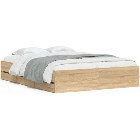 Maison Exclusive - Giroletto Cassetti Rovere Sonoma 150x200 cm Legno Multistrato
