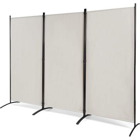 Costway – Paravent pliable 3 panneaux en polyester – Dimensions 260 x 183 cm – Structure en acier robuste – Pour intérieur et extérieur