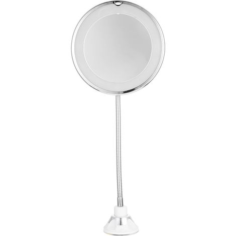 Miroir de Maquillage Grossissant LED Éclairant avec Ventouse Compact Portable pour Salle de Bain et Bureau (1/5)