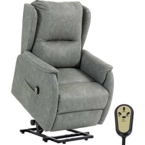 HOMCOM Power Lift Recliner Chair Dual Motor, Grey (1/5)