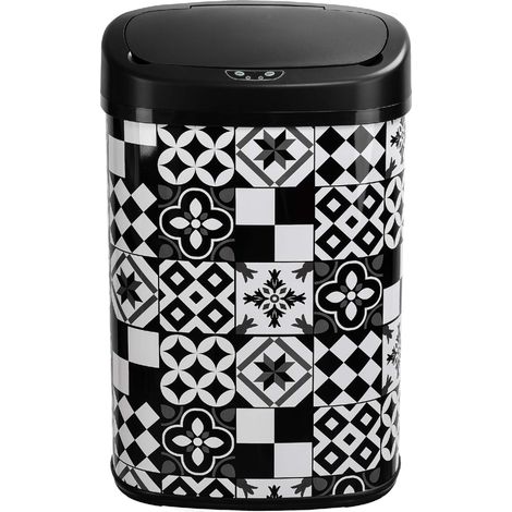 Kitchen Move – Poubelle automatique 58L inox avec ouverture infrarouge – Capacité 58L – Dimensions 40.9 x 28.9 x 64.5 cm – Motif carreau de ciment (1/10)