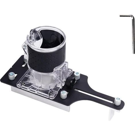 Base de localisateur de rainurage en alliage d'aluminium pour débroussailleuse de 65 mm pour chanfreinage, épaisseur réglable de 0 à 5 cm (B) (1/5)