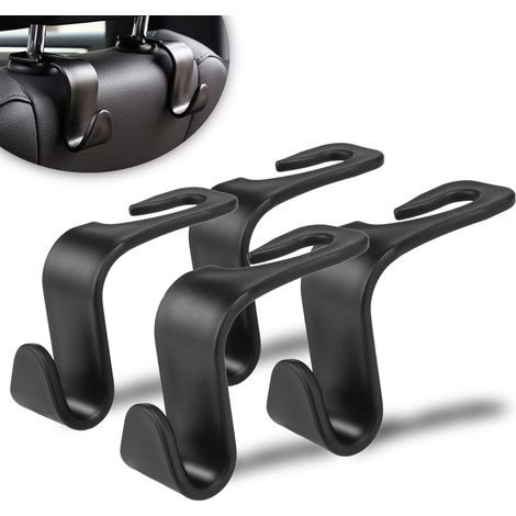 Gancio per poggiatesta del seggiolino auto, gancio per sedile auto per riporre oggetti all'interno, borsa, cappotto, ombrello, borsa della spesa, borsetta, 4 pezzi (4 pezzi rinforzati) (1/5)