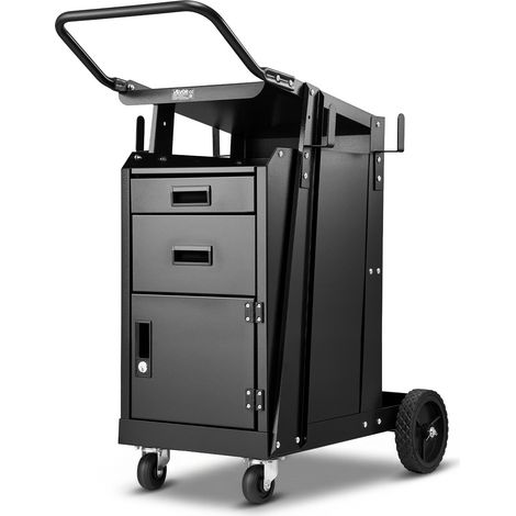 VEVOR Carrello per Saldatura a 2 Cassetti per Impieghi Gravosi con Armadio Antifurto con Serratura, Carrello per Saldatrice, Capacità Peso Statico 158,75 kg Ruote Girevoli 360° per Saldatrice MIG TIG (1/5)