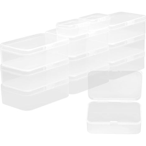 Petite Boîte de Rangement, Transparentes Rectangulaire Boite Plastique avec Couvercle pour Perles,Bijoux, Petits Objets, Classification 10.5 7.5 3.5cm (1/5)