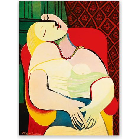 Poster Mural - Tableau Picasso Le Rêve - Reproduction Peinture à l'huile Abstraite - Décoration Murale Moderne pour Chambre Bureau - 1 Pièce (1/5)