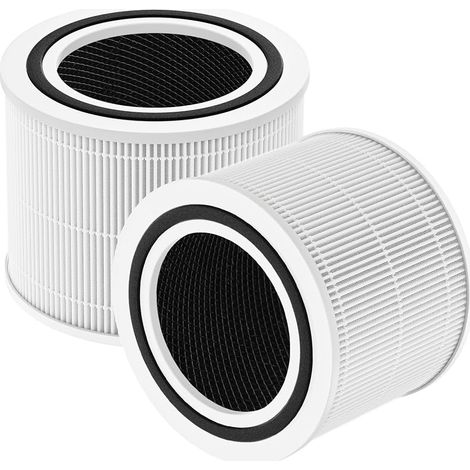 2 filtri di ricambio per purificatore d'aria LEVOIT Core 300/Core 300S: filtro HEPA 3 in 1, filtro HEPA True-H13, filtro a carboni attivi e prefiltro ad alta efficienza, sistema di filtrazione a 3 sta (1/5)