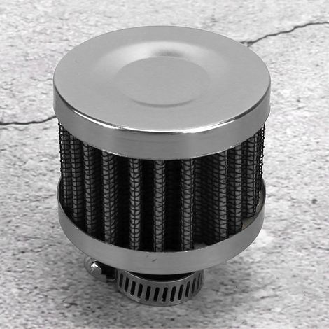 13 mm / 0,5 Zoll Mini-Luftansaugfilter, Kurbelgehäuseentlüftung, universelles Autozubehör, silberfarben (1/5)