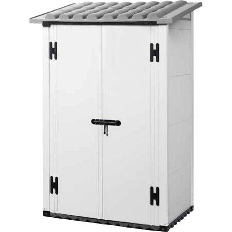Casetta da giardino in pvc addossata doppia porta Garofalo Urban 100 (1/5)
