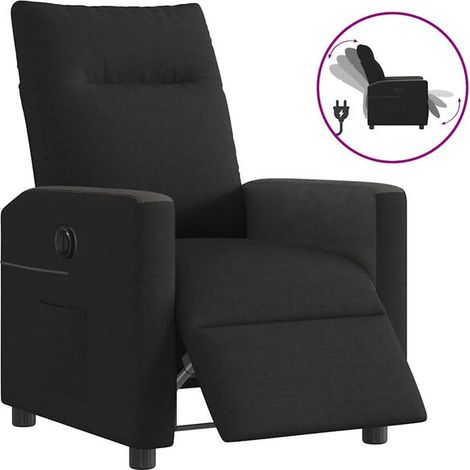 Fauteuil inclinable électrique en tissu noir (1/5)