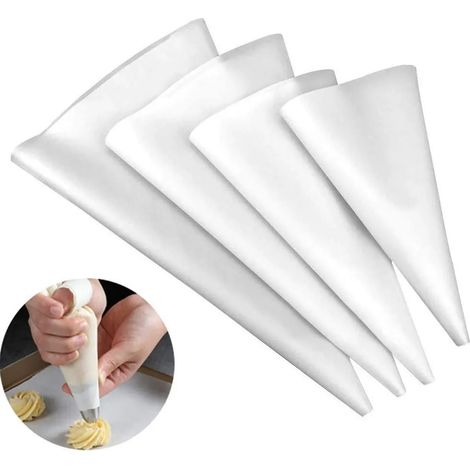 4 Stück Wiederverwendbare Spritzbeutel Extra Groß / Groß / Mittel / Klein Professionelle Größe für Zuckerguss und Kuchen Dekorieren (1/5)