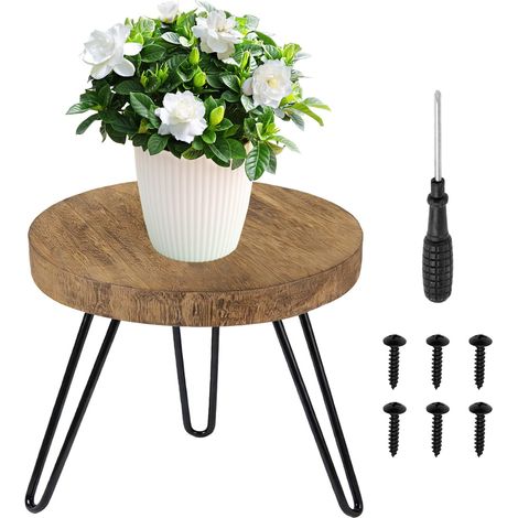 Support pour plantes en bois tabouret pour plantes d 3 pieds charge élevée différentes tailles pots 25 x 17 cm Tabouret fleurs (1/4)