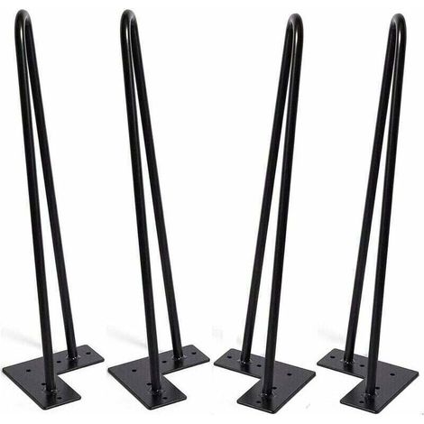 pieds de table en épingle à cheveux, massifs, 2 fils, longueur 30 cm (1/4)