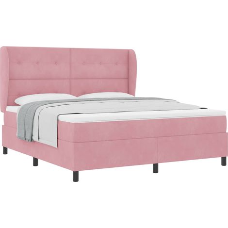 Maison Exclusive - Boxspringbett mit Kopfteil Rosa 200 x 180 cm S (1/5)