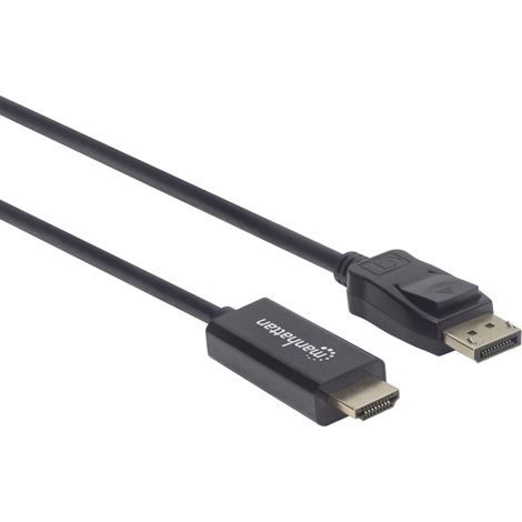 Câble adaptateur Manhattan DisplayPort / HDMI Fiche mâle DisplayPort, Fiche mâle HDMI-A 1.80 m noir 152679 Câble DisplayPort Y386712 (1/4)