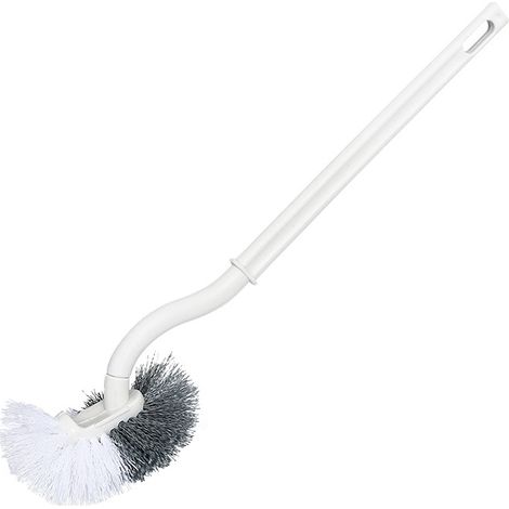 Toilettenbürste, Toilettenbürste mit Kantenreiniger, verbesserte Toilettenbürste, gebogene Toilettenbürste, langer Griff (2 Stück (mit Haken)) (1/5)
