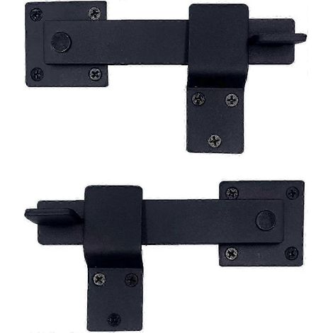 Loquet à bascule robuste en fer forgé de 5,5 pouces pour portes de grange et clôtures en bois, noir, sécurité renforcée (1/5)