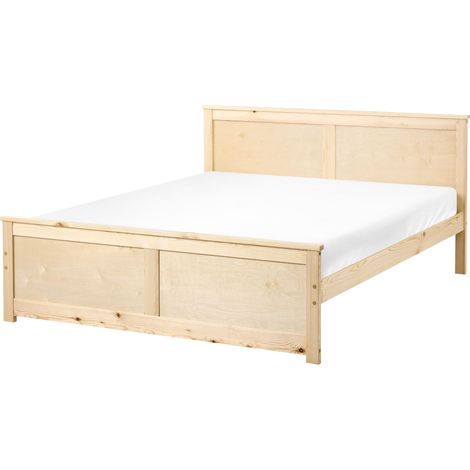 Bett mit Lattenrost Kiefernholz DAUPHIN 140 x 200 cm Hellbraun