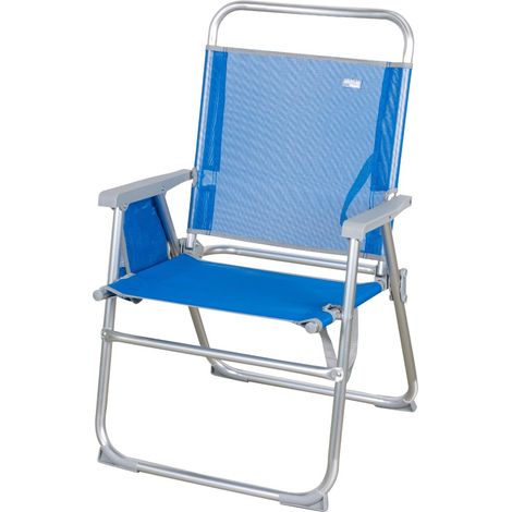 Aktive 62604 Silla de playa plegable azul cómoda