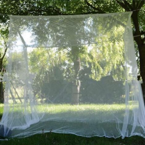 Zanzariera bianca da esterno, 180 x 200 x 200 cm, ideale per viaggi e per uso interno ed esterno. Adatta a letti matrimoniali, singoli, pieghevoli e lettini per bambini. (1/5)