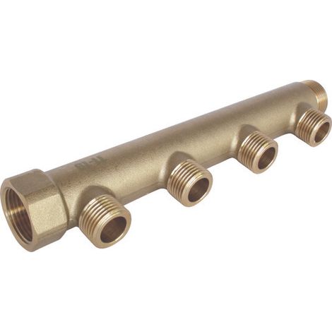 Collecteur mâle-femelle 3/4'' (20/27), 4 départs mâle 1/2'' (15/21), pour sanitaire et chauffage (1/3)