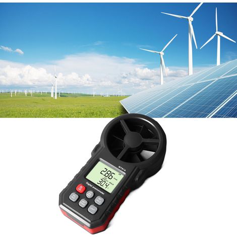 L'anémomètre numérique WT87A est un anémomètre portatif permettant de mesurer la vitesse du vent, la température et le volume d'air. Il est doté d'un écran LCD rétroéclairé. (1/5)
