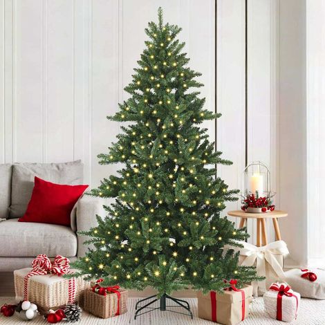 Künstlicher klappbarer Weihnachtsbaum Grün 180 cm PVC und Stahl