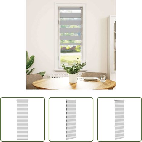 vidaXL Sonnenschutz -  Doppelrollo Hellgrau 40x150 cm Stoffbreite 35,9 cm Polyester (1/5)