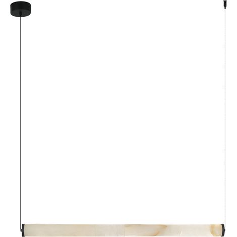 Suspension Luminaire LED 23W IRC90 Variable Albâtre Blanc et Noir Sablé ZAMBELIS 2539 - Blanc chaud - 3000K