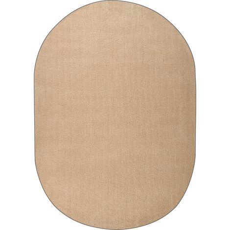 Alfombra de pelo largo 160 x 230 cm ovalada estilo moderno beige Demre (1/5)