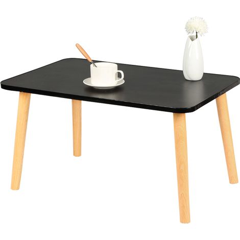 Haloyo® Table Basse, Table de Salon Moderne Minimaliste, assemblage facile, 60x40x32cm, noir (1/5)