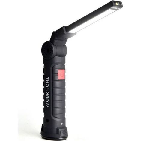 Lampe De Travail LED - 800 Lm - Base Magnétique - 5 Modes D'éclairage - Rechargeable USB - Pour Garage Camping Urgence - 1 Pièce (1/3)
