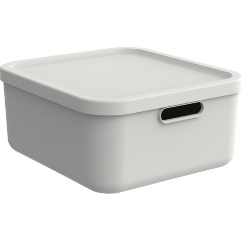 Rotho Aufbewahrungsbox Albula mit Deckel 17,5 x 39,5 cm 20 L weiß