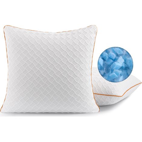 Oreiller 40x40 cm (1er Set), Oreiller en mousse à mémoire de forme - Oreiller de sommeil garni, Oreiller réglable en hauteur avec fermeture éclair, Housse d'oreiller amovible/lavable (1/5)