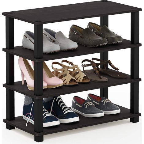 Porte-Chaussures, Bois, Noir, Taille Unique, Espresso et Black, One Size (1/5)