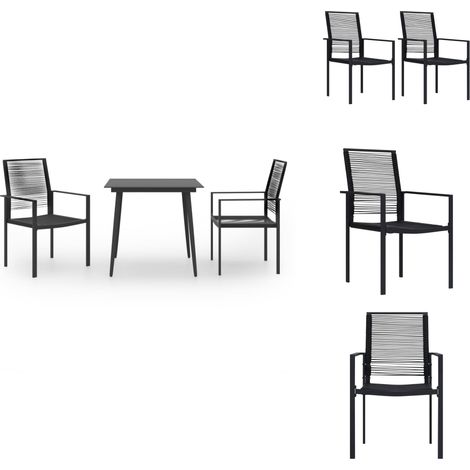 Ensemble à manger de jardin 3 pcs - Table De Jardin - Salon De Jardin - Mobilier De Jardin - Set De Jardin - Chaise De Jardin (1/5)