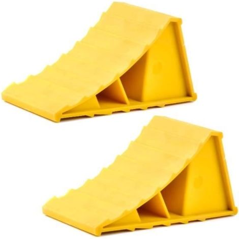 Cale de Roue, 2 Pièces Bloc Anti-DéRapant, Cales de Roue, Cale de Roue Voiture, Cale Roue Voiture, pour Caravane,Camping-Car,Voiture (1/4)