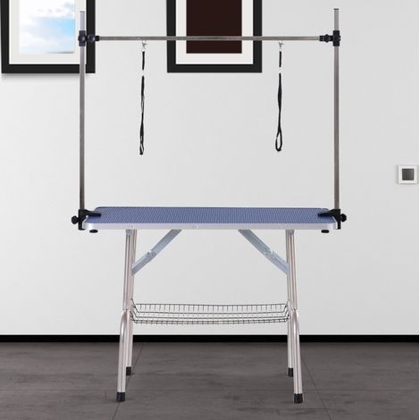 Verstellbarer Hundetrimmtisch, 107 x 60 x 170 cm, blau, OKMYHOME (1/5)
