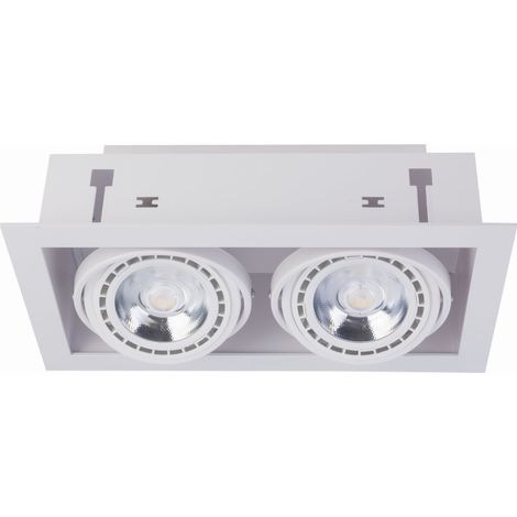 Spot double encastré plafond Nowodvorski Downlight blanc 9574 (1/2)