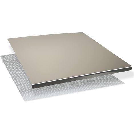 Plaque Inox Cuisine 50x50cm en acier Inoxydable, Planche a decouper inox différentes tailles pour Cuisine, Bar, Restaurant Planche à Pétrir Inox pour Pain et Pizza(Hauteur 2cm) (1/5)