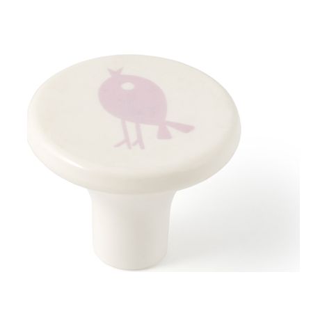 Pomo de plástico con acabado pájaro, dimensiones: 33x33x27mm Ø: 33mm - (1/5)